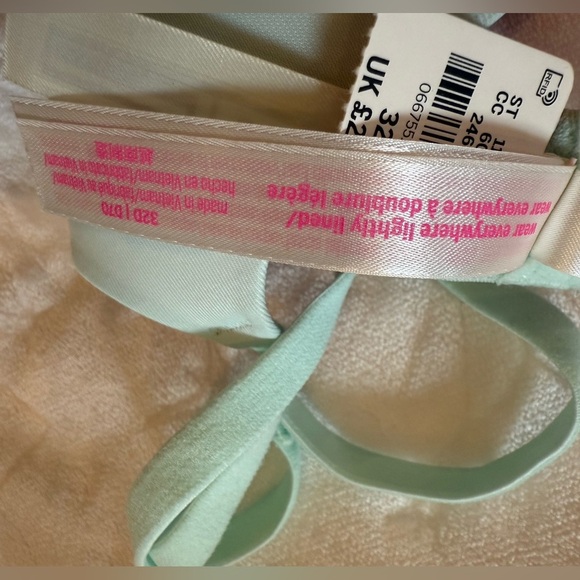 Victoria’s Secret PINK Light Aqua Wear Everywhere Push-Up Bra 32D NWT -Dirt Mark - Picture 2 of 7